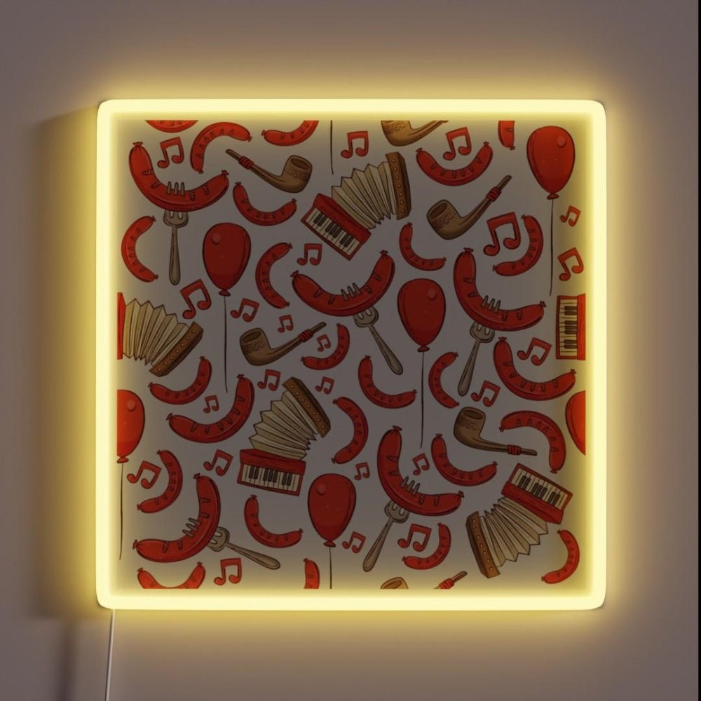 Bratwurst And Music Oktoberfest Bone Rgb Led Neon Sign - Shineneon