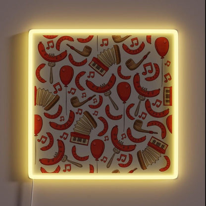 Bratwurst And Music Oktoberfest Bone Rgb Led Neon Sign - Shineneon