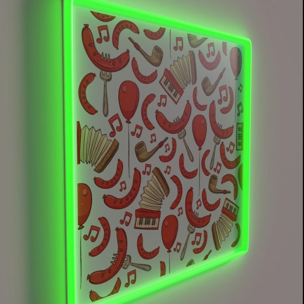 Bratwurst And Music Oktoberfest Bone Rgb Led Neon Sign - Shineneon