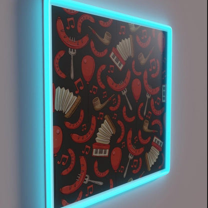 Bratwurst And Music Oktoberfest Charcoal Rgb Led Neon Sign - Shineneon