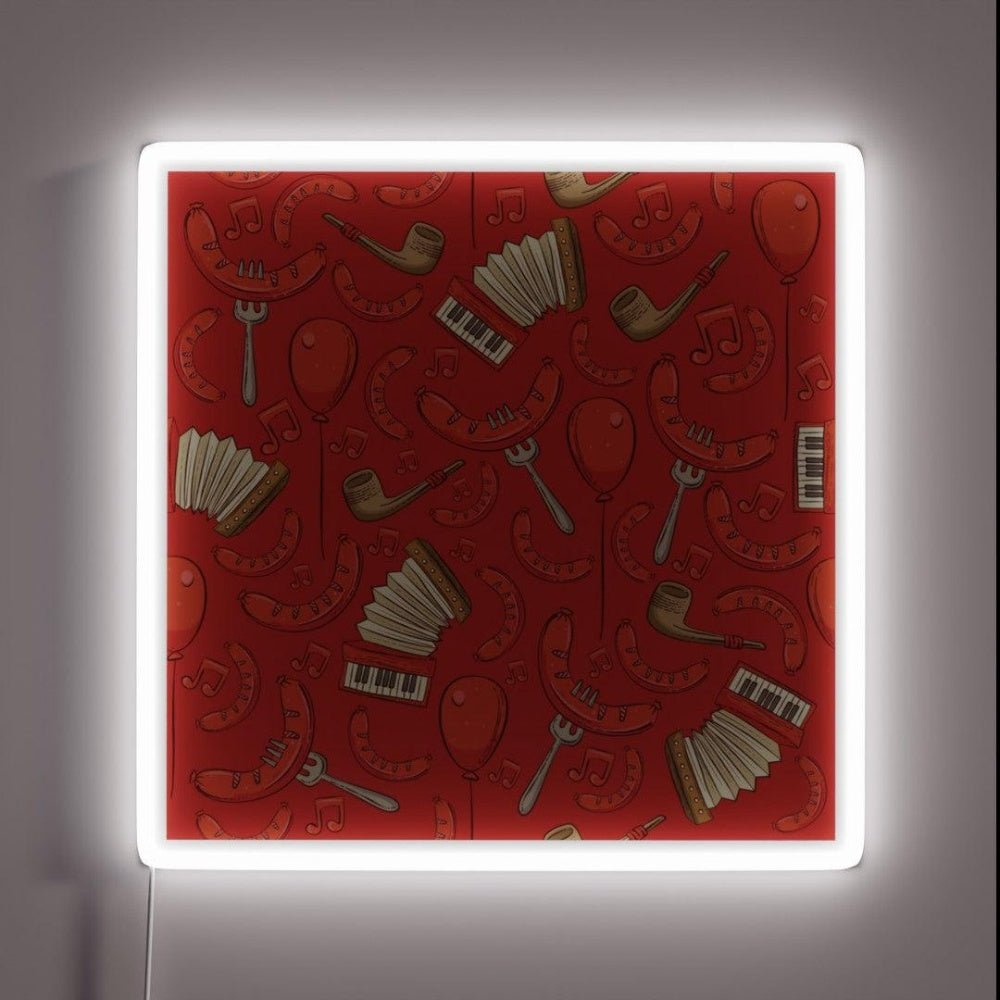Bratwurst And Music Oktoberfest Cinnamon Rgb Led Neon Sign - Shineneon