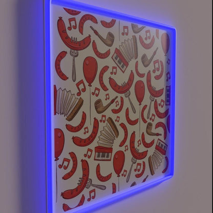 Bratwurst And Music Oktoberfest Cream Rgb Led Neon Sign - Shineneon