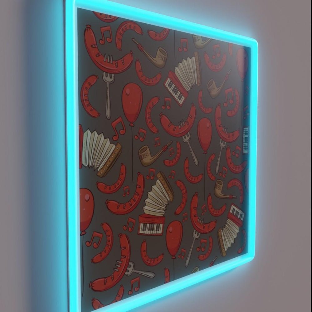 Bratwurst And Music Oktoberfest Dark Chocolate Led Neon Sign - Shineneon