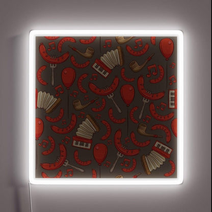 Bratwurst And Music Oktoberfest Dark Chocolate Led Neon Sign - Shineneon