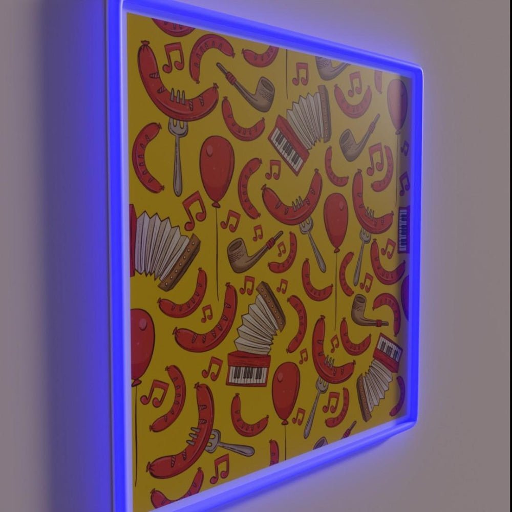 Bratwurst And Music Oktoberfest Marigold Rgb Led Neon Sign - Shineneon
