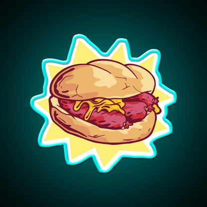 Bratwurst Fast Food Led Neon Sign For Burger Place Rgb Color