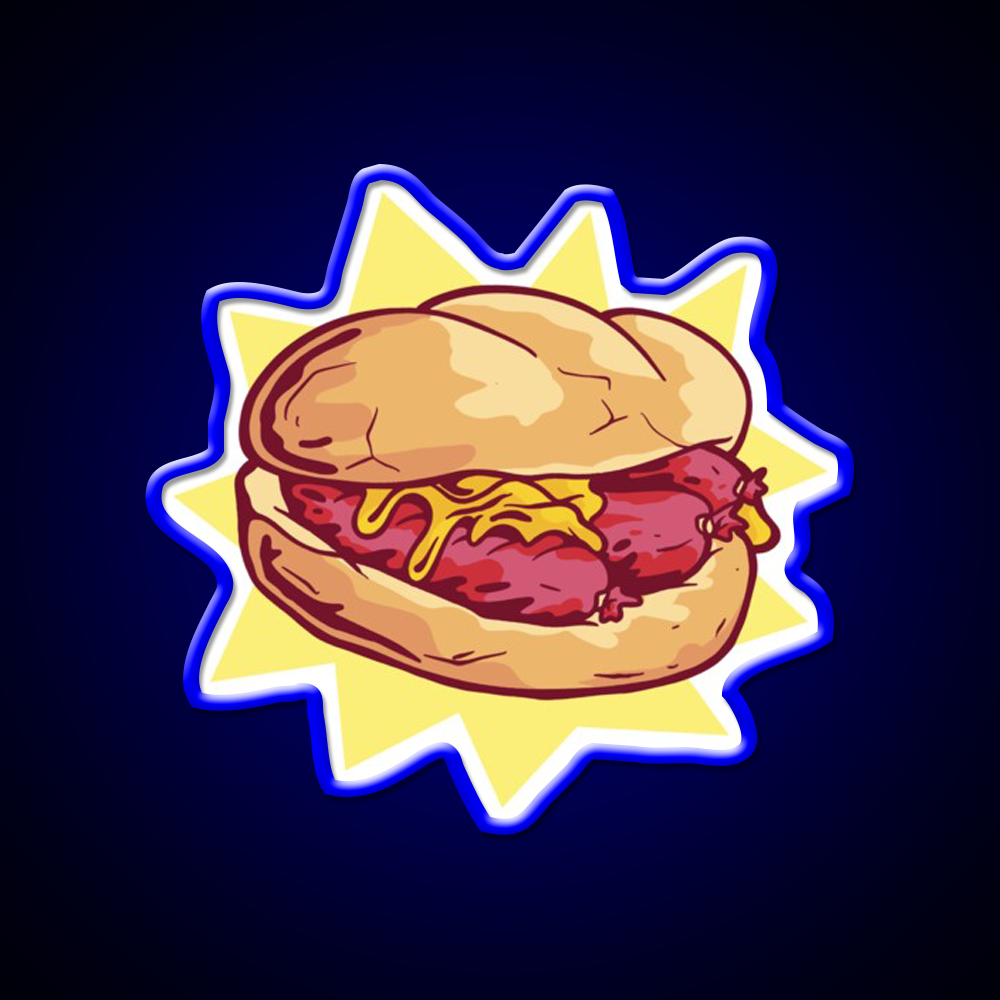 Bratwurst Fast Food Led Neon Sign For Burger Place Rgb Color