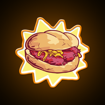 Bratwurst Fast Food Led Neon Sign For Burger Place Rgb Color