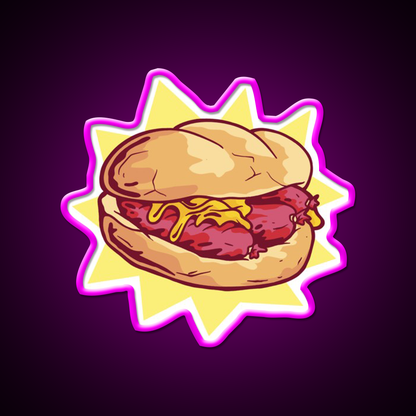 Bratwurst Fast Food Led Neon Sign For Burger Place Rgb Color