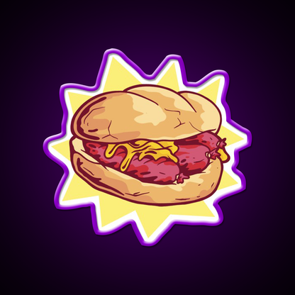 Bratwurst Fast Food Led Neon Sign For Burger Place Rgb Color