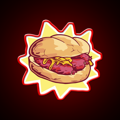 Bratwurst Fast Food Led Neon Sign For Burger Place Rgb Color