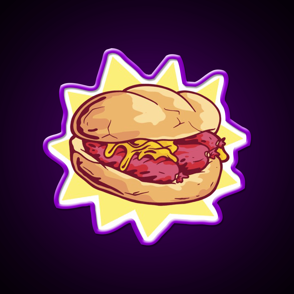 Bratwurst Fast Food Led Neon Sign For Burger Place Rgb Color - Shineneon