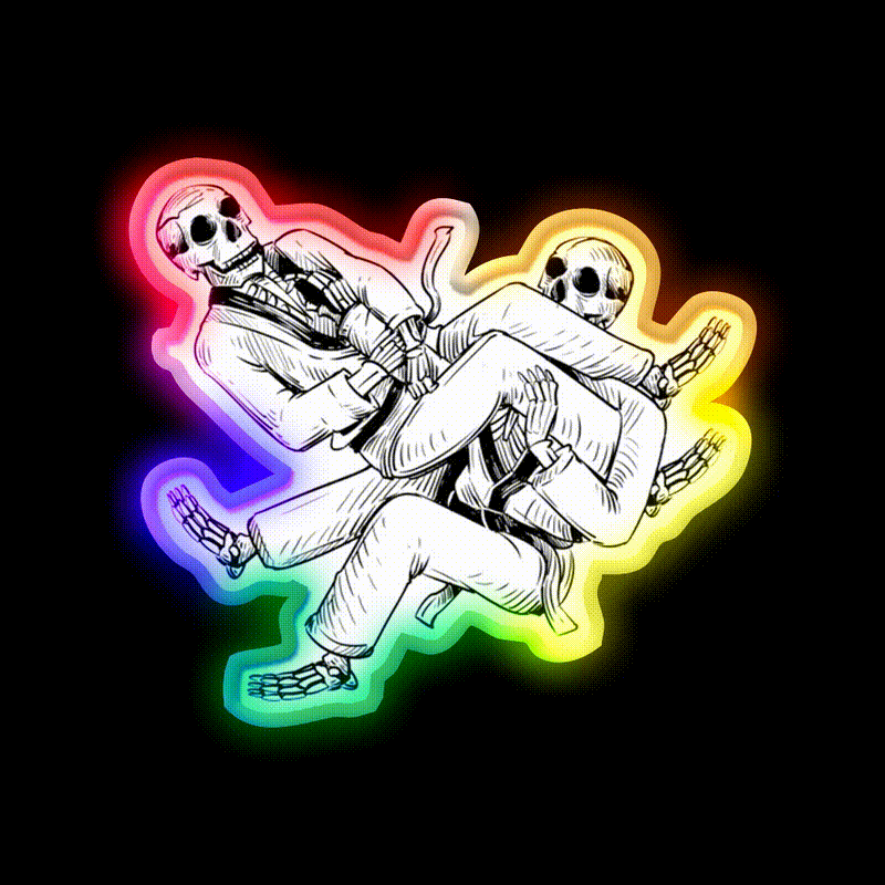 Brazilian Jiu Jitsu Skelett Armhebel Man Cave Bar Led Neon Sign