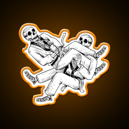 Brazilian Jiu Jitsu Skelett Armhebel Man Cave Bar Led Neon Sign