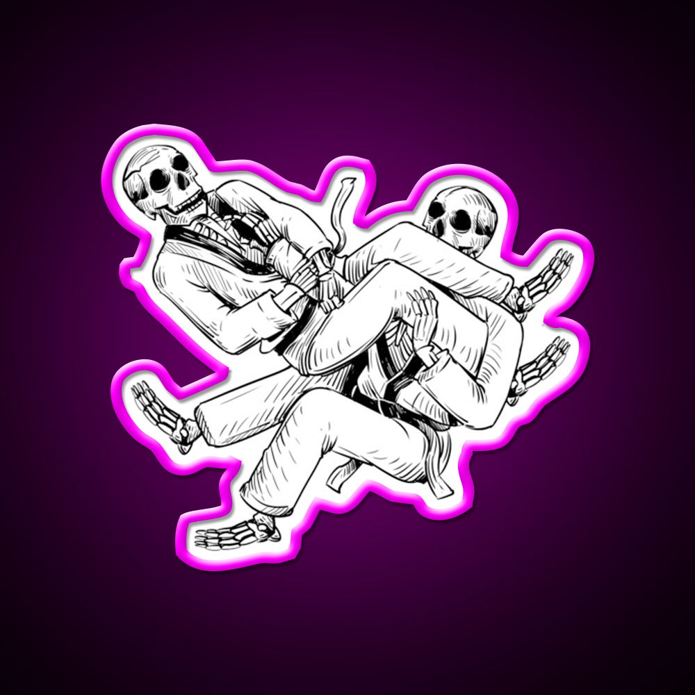 Brazilian Jiu Jitsu Skelett Armhebel Man Cave Bar Led Neon Sign