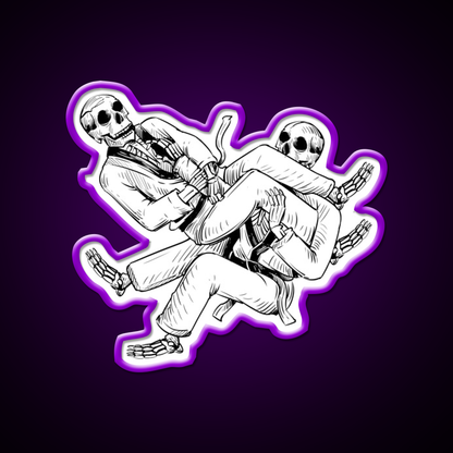 Brazilian Jiu Jitsu Skelett Armhebel Man Cave Bar Led Neon Sign