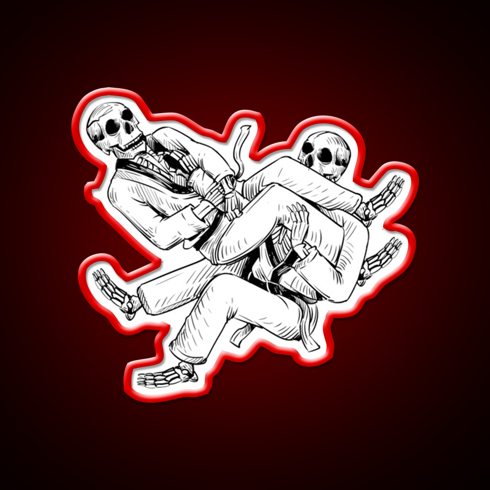 Brazilian Jiu Jitsu Skelett Armhebel Man Cave Bar Led Neon Sign