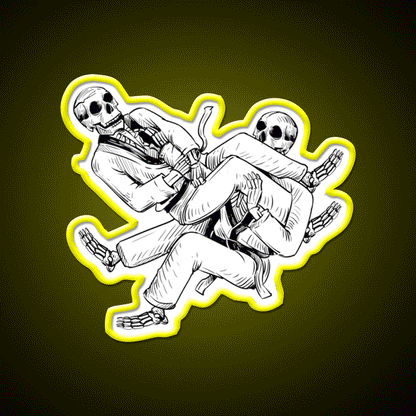 Brazilian Jiu Jitsu Skelett Armhebel Man Cave Bar Led Neon Sign