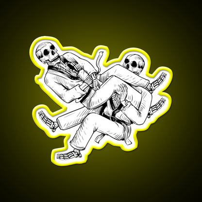 Brazilian Jiu Jitsu Skelett Armhebel Man Cave Bar Led Neon Sign