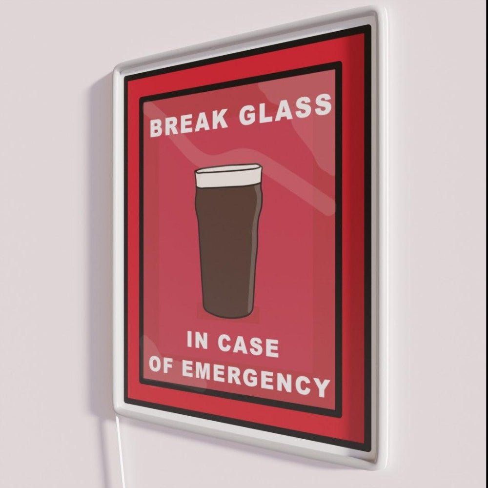 Break Glass In Emergency Pint Of Stout Rgb Led Neon Sign - Shineneon