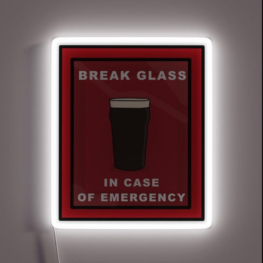 Break Glass In Emergency Pint Of Stout Rgb Led Neon Sign - Shineneon