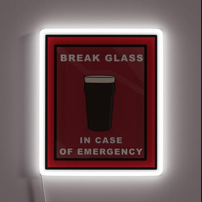 Break Glass In Emergency Pint Of Stout Rgb Led Neon Sign - Shineneon