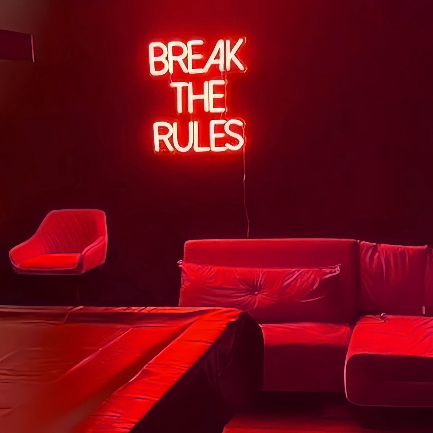 Break The Rules Neon Art Encouraging Rebellion And Individuality | Shineneon