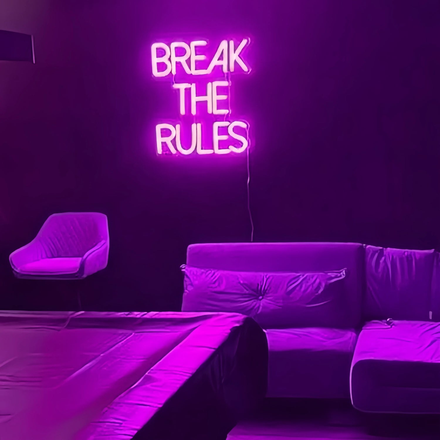 Break The Rules Neon Art Encouraging Rebellion And Individuality | Shineneon