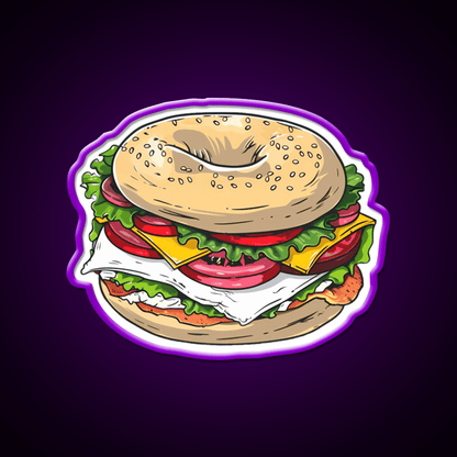 Breakfast Bagel Sandwich Snack Food Led Neon Sign Rgb Color - Shineneon