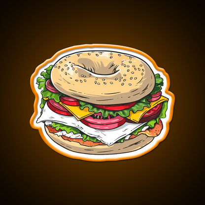 Breakfast Bagel Sandwich Snack Food Led Neon Sign Rgb Color - Shineneon