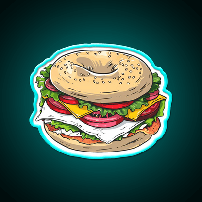 Breakfast Bagel Sandwich Snack Food Led Neon Sign Rgb Color - Shineneon