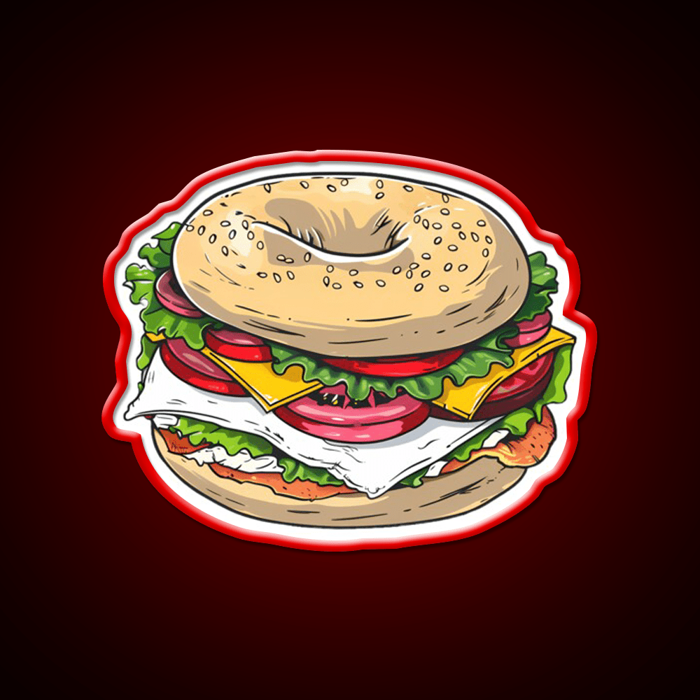 Breakfast Bagel Sandwich Snack Food Led Neon Sign Rgb Color - Shineneon