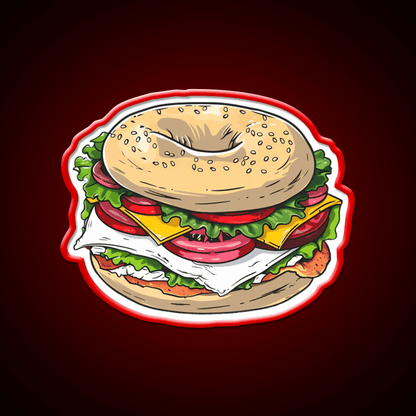 Breakfast Bagel Sandwich Snack Food Led Neon Sign Rgb Color - Shineneon