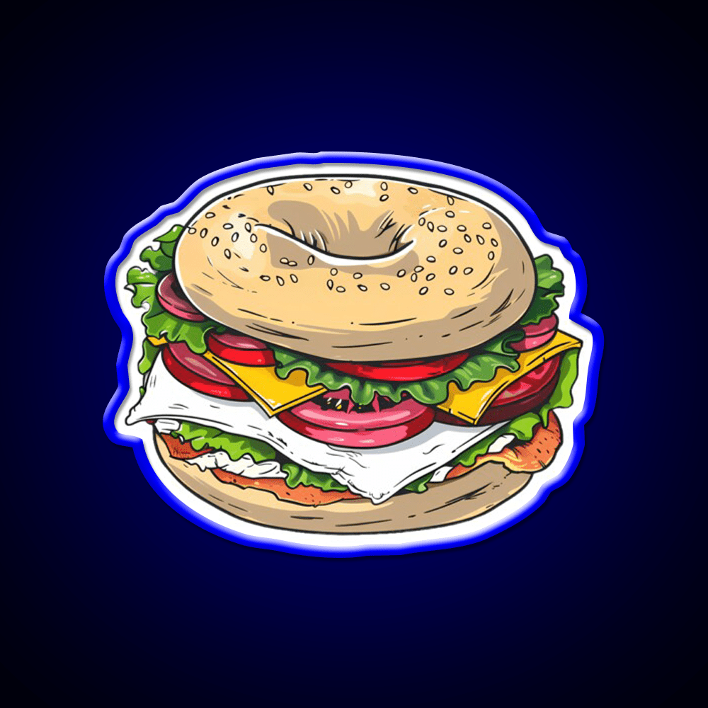 Breakfast Bagel Sandwich Snack Food Led Neon Sign Rgb Color - Shineneon
