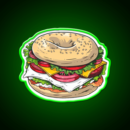 Breakfast Bagel Sandwich Snack Food Led Neon Sign Rgb Color - Shineneon