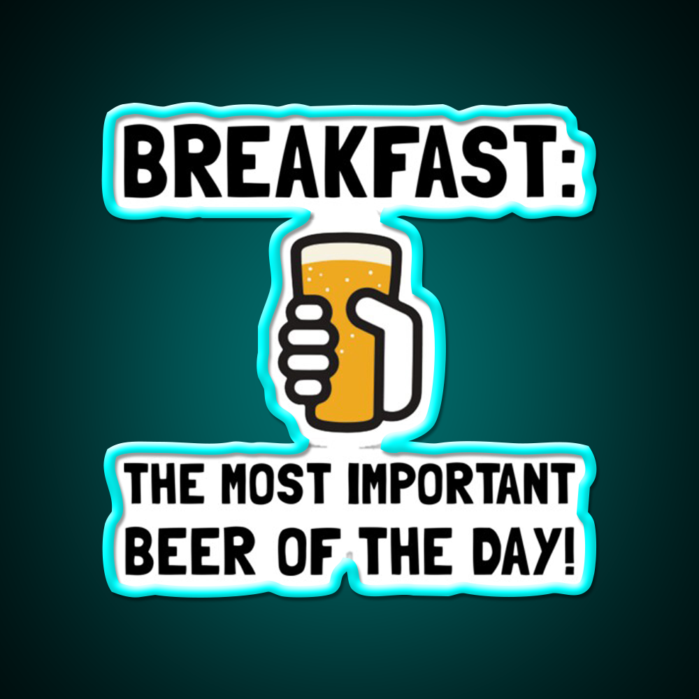 Breakfast Beer Bar Decor Led Neon Sign Rgb Color - Neon sign mounted on wall in room