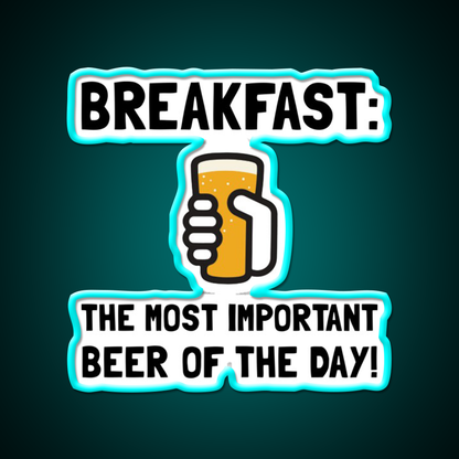 Breakfast Beer Bar Decor Led Neon Sign Rgb Color - Neon sign mounted on wall in room