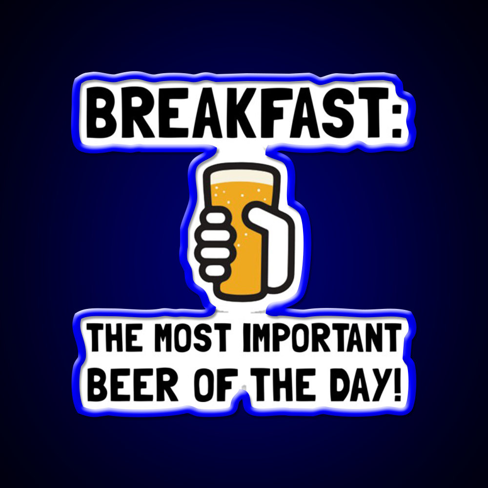 Breakfast Beer Bar Decor Led Neon Sign Rgb Color - Size and dimension reference