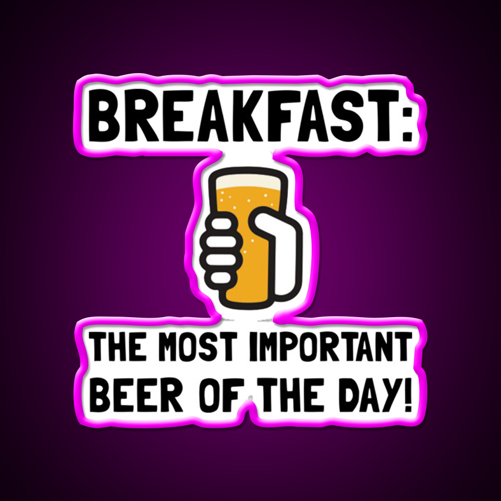 Breakfast Beer Bar Decor Led Neon Sign Rgb Color - LED neon sign close-up detail