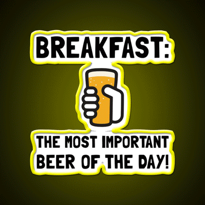 Breakfast Beer Bar Decor Led Neon Sign Rgb Color - Custom LED neon sign front view