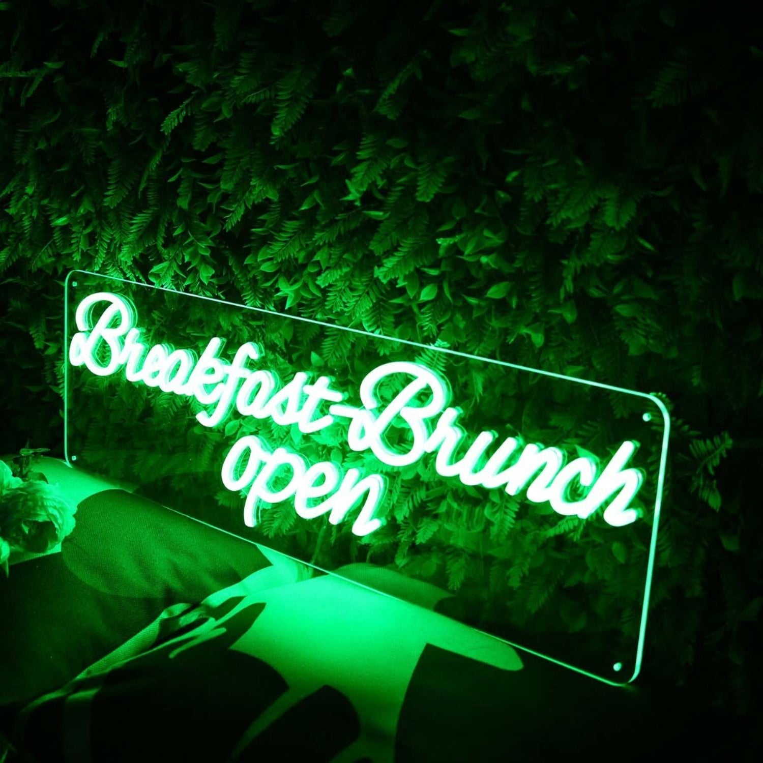 Breakfast Brunch Open Green Neon Sign | Shineneon