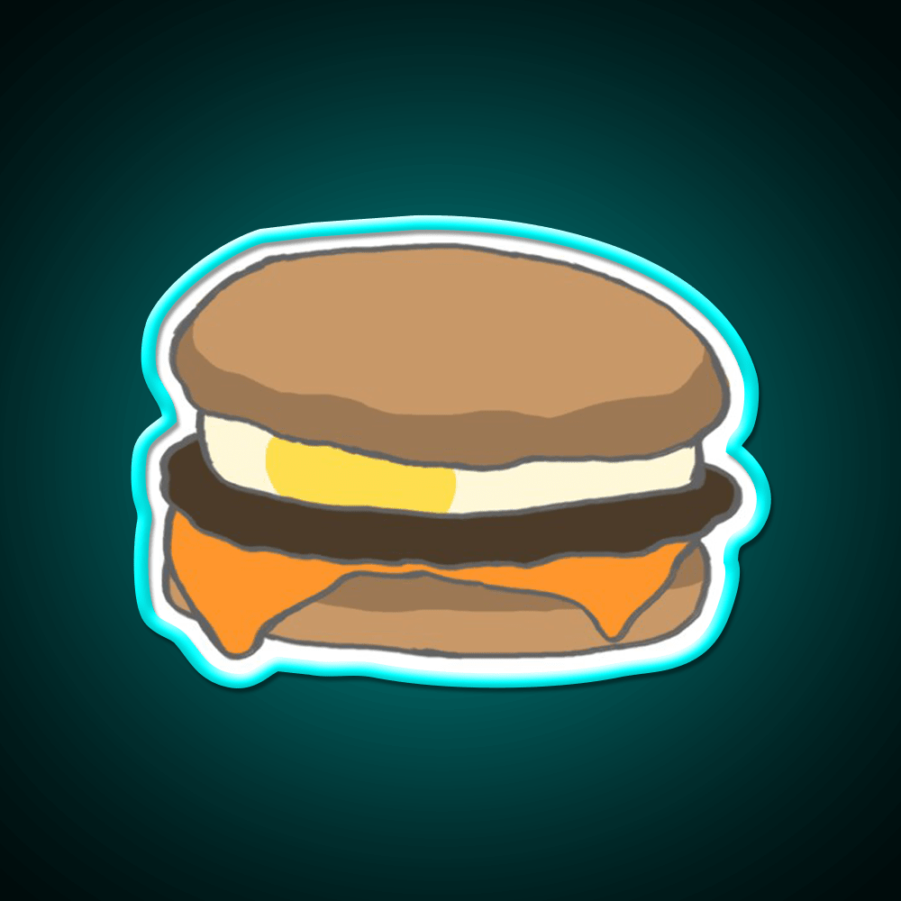 Breakfast Sandwich With Sausage Cheese Led Neon Sign For Burger Place Rgb Color - Shineneon