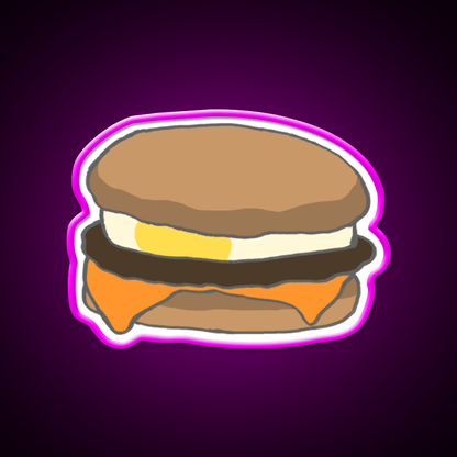 Breakfast Sandwich With Sausage Cheese Led Neon Sign For Burger Place Rgb Color - Shineneon