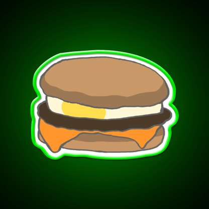 Breakfast Sandwich With Sausage Cheese Led Neon Sign For Burger Place Rgb Color - Shineneon