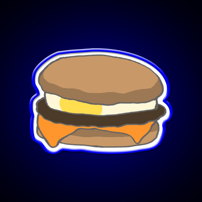 Breakfast Sandwich With Sausage Cheese Led Neon Sign For Burger Place Rgb Color - Shineneon