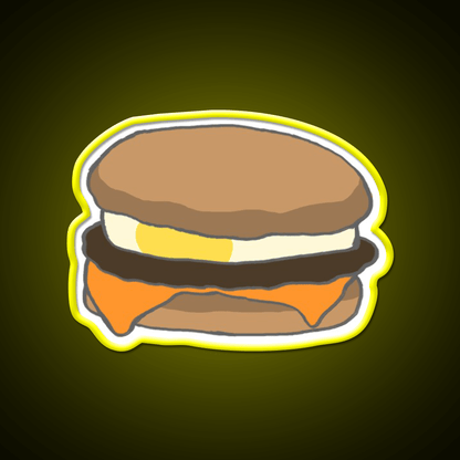 Breakfast Sandwich With Sausage Cheese Led Neon Sign For Burger Place Rgb Color - Shineneon