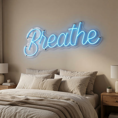 Breathe LED Neon Sign Bedroom Decor - 03 Real Lifestyle Scene