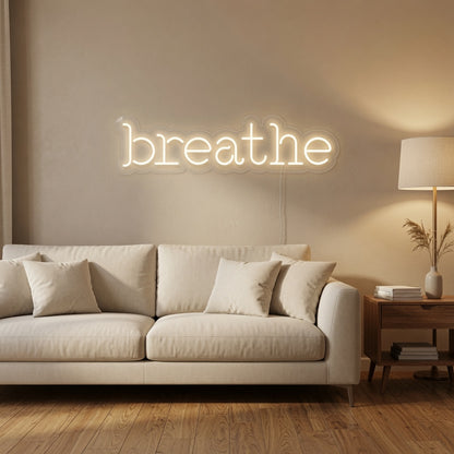 Breathe LED Neon Sign Home Decor - 03 Real Lifestyle Scene