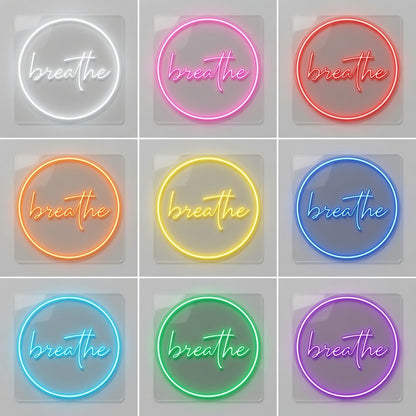 Breathe LED Neon Sign Home Wall Art - 05 Color Grid