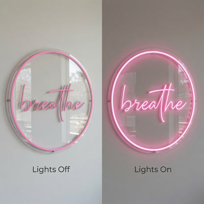 Breathe LED Neon Sign Home Wall Art - 06 Day Night Comparison